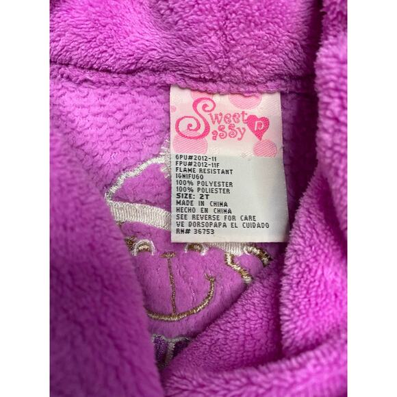 Sweet n Sassy Purple Bathrobe 2T Holiday Monkey - Picture 5 of 6